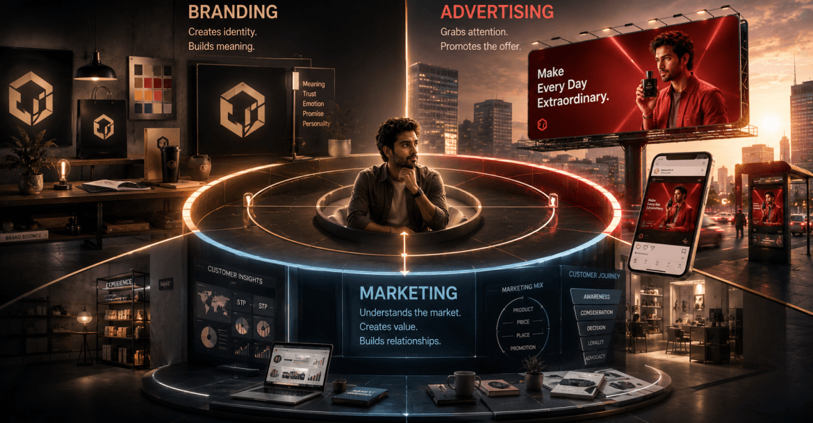 Branding vs Marketing vs Advertising
